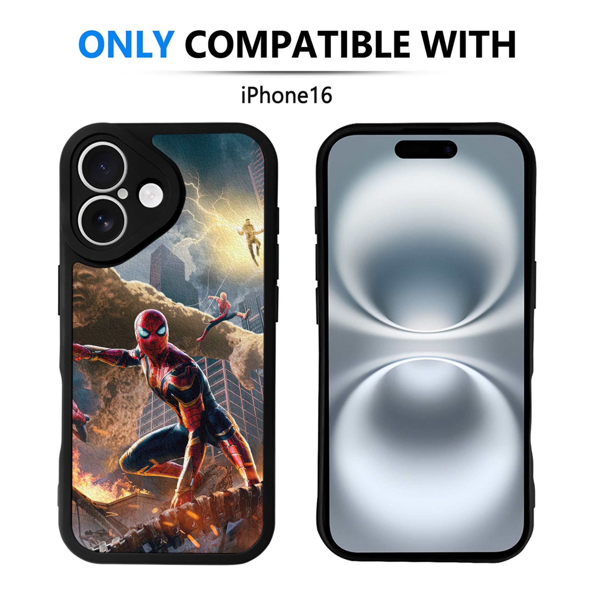 Spider Man スパイダーマン 【iPhone 16シリーズ対応】シリコンスマホケース（レザー調） 材質：シリコン